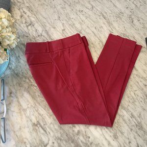 Loft Marisa Red Skinny Pants With Front and Back Pockets - Size 0